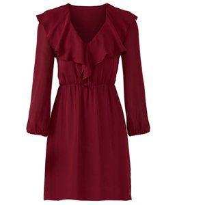 Amanda Uprichard Ruffled Bordeaux Dress sz P
